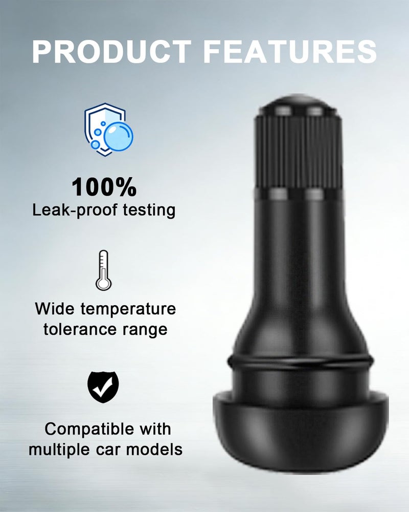 Riseuvo رايزوفو 100 قطعة صمامات إطارات مطاطية TR415 قابلة للتثبيت بحجم 0.625" لفتحات الجنط، تناسب السيارات والشاحنات والمقطورات والدراجات الرباعية ومعدات الحدائق - Image 4